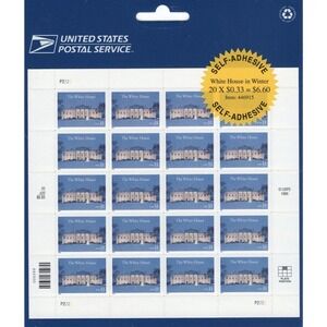 Scott #3445 White House in Winter Sheet of 20 Stamps - Sealed
